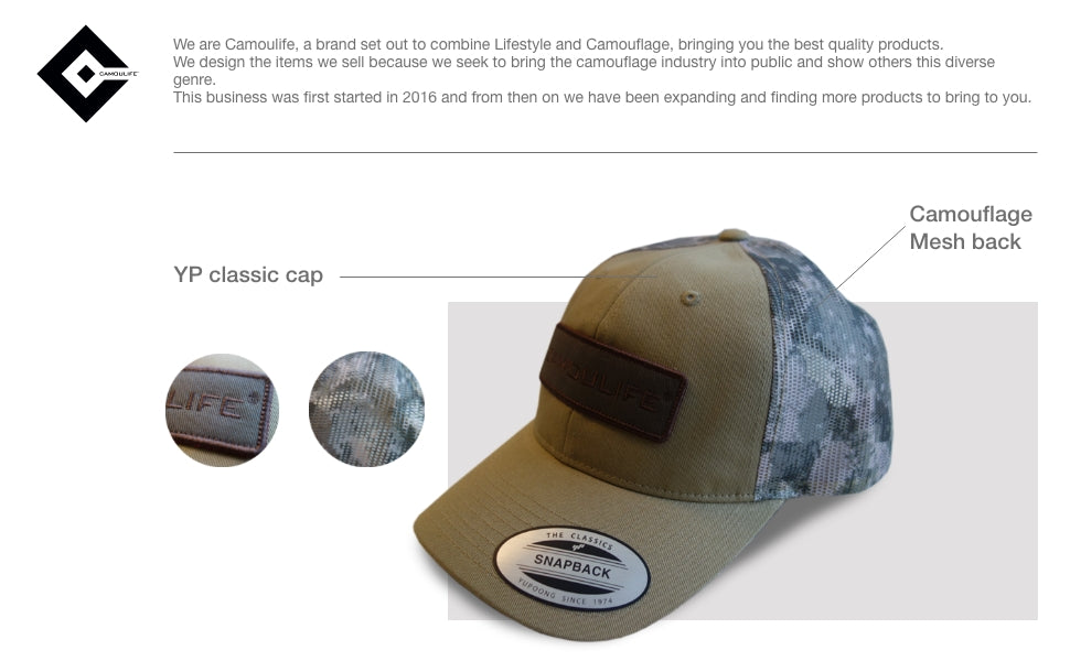 Camo Trucker Cap — Unstructured (YP Classics)