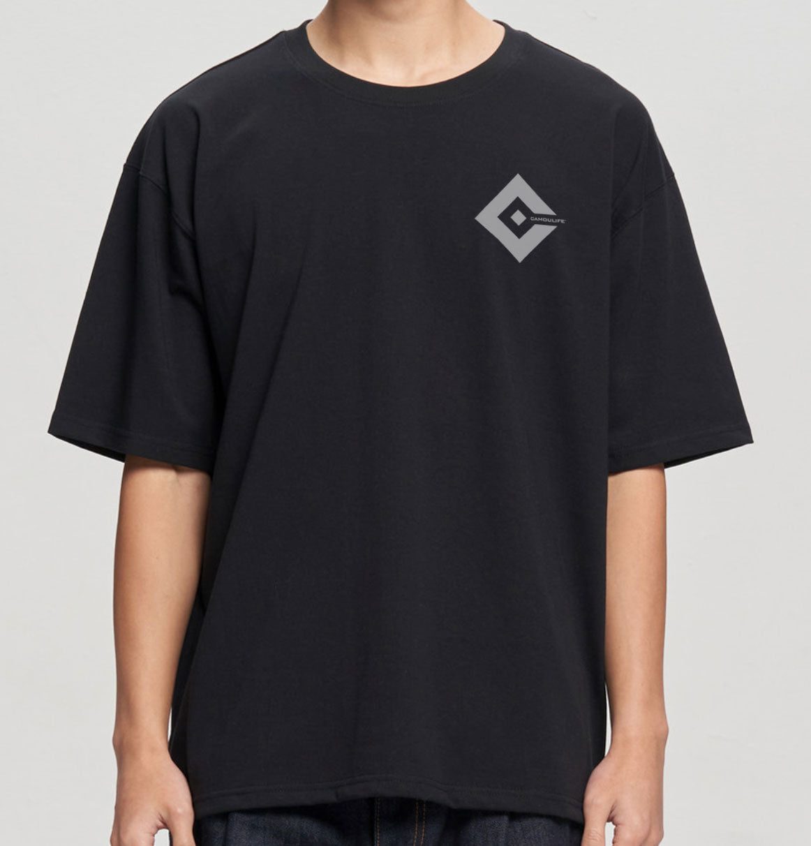 Camoulife Diamond Logo Oversized T-Shirt — Sky Blue