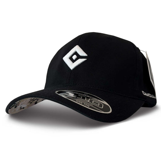 Camoulife Diamond Logo Cap — Black / Camo Undervisor (Flexfit 110)