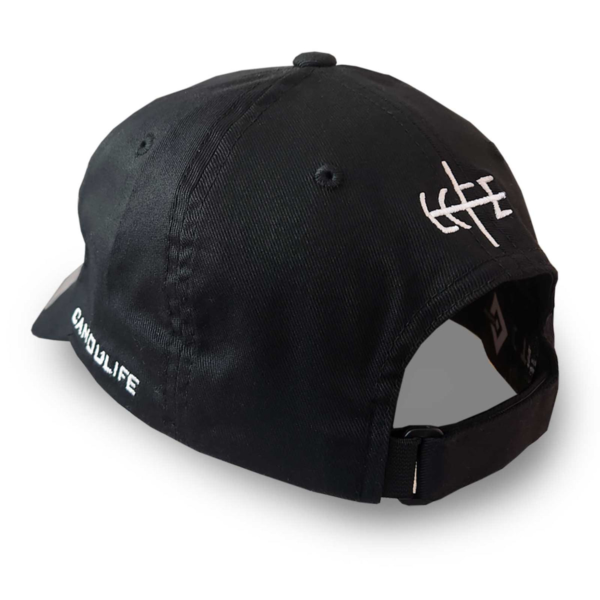 Camoulife Diamond Logo Cap — Black / Camo Undervisor (Flexfit 110)
