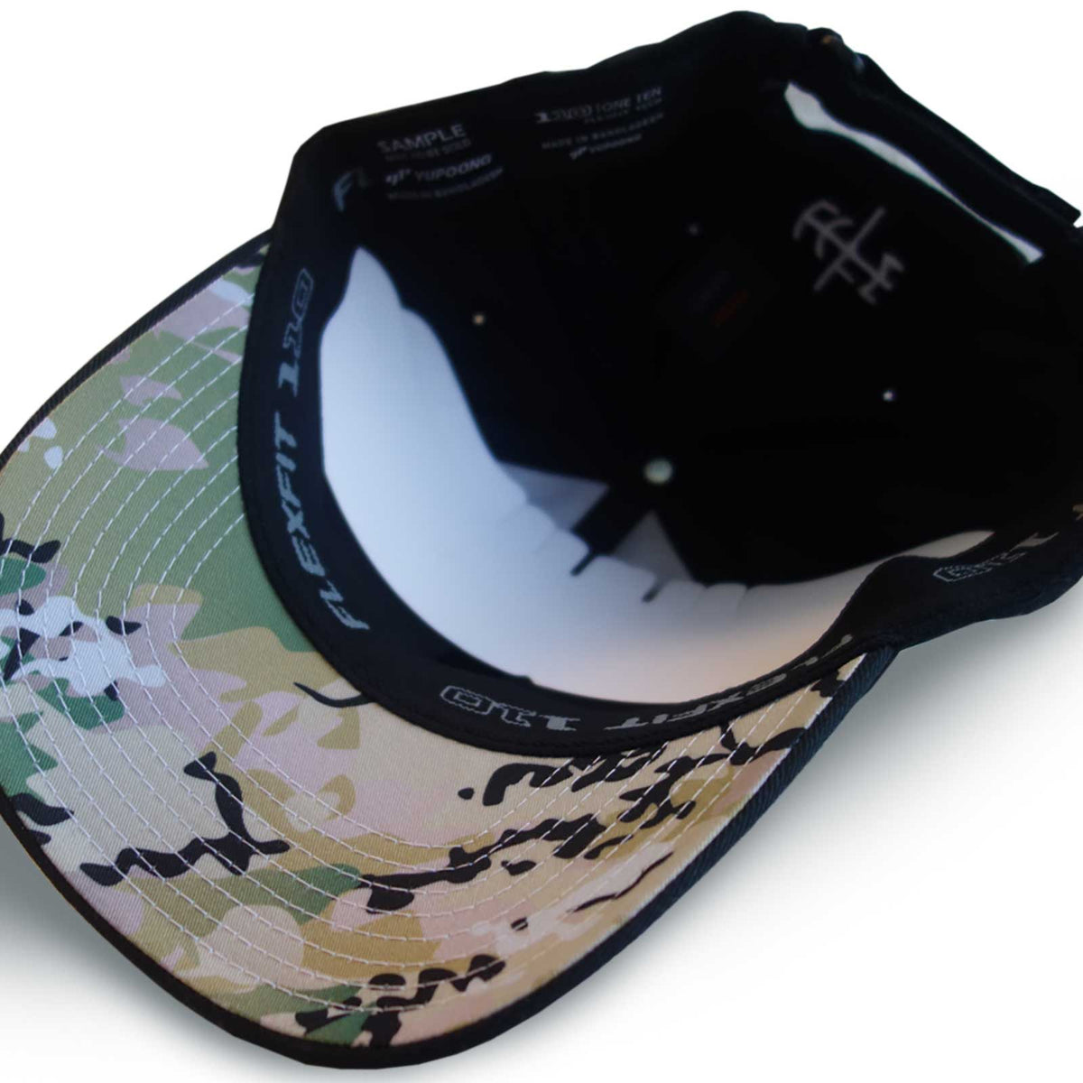 Camoulife Diamond Logo Cap — Black / Camo Undervisor (Flexfit 110)