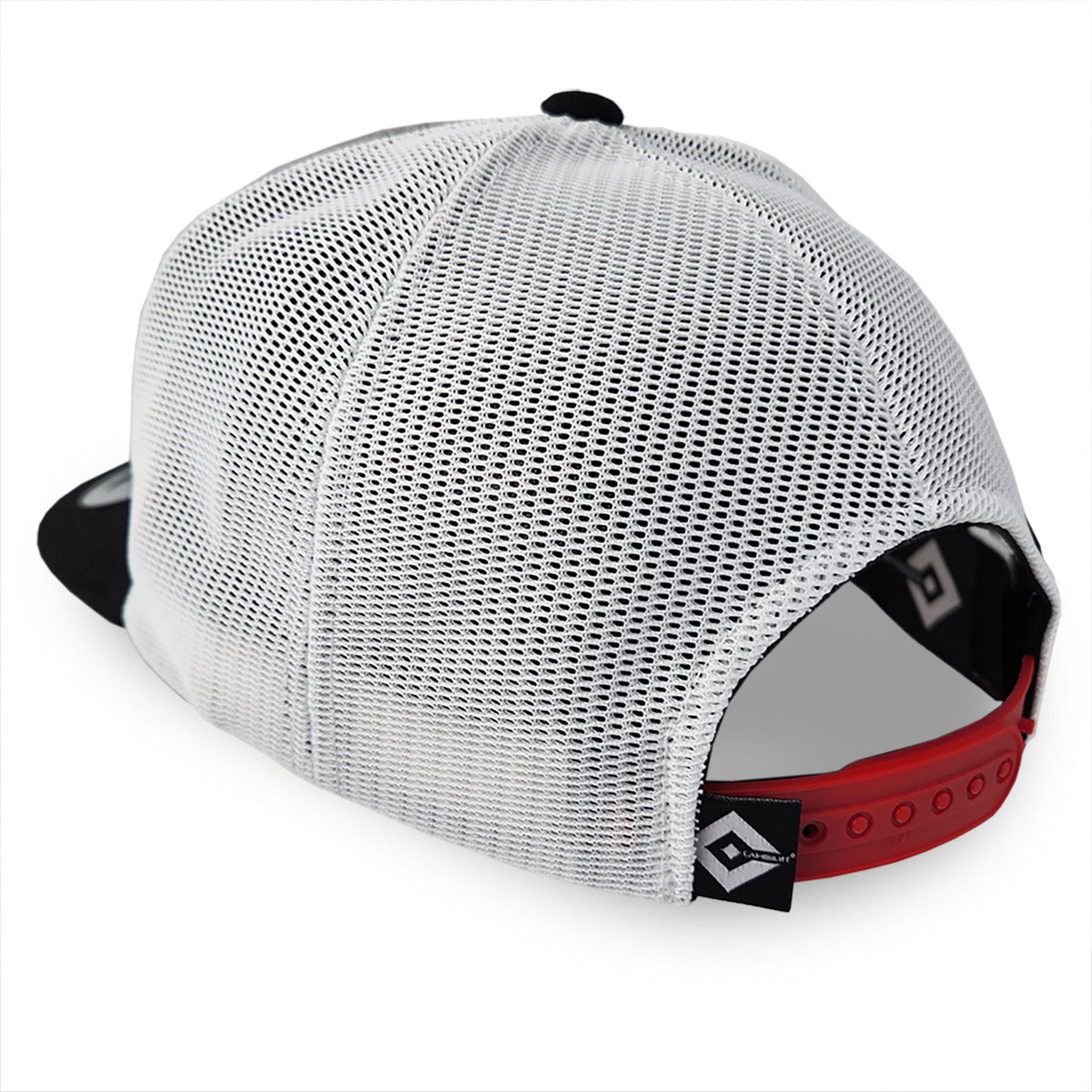 Vintage Patch Trucker Cap — Black (Flat Visor)