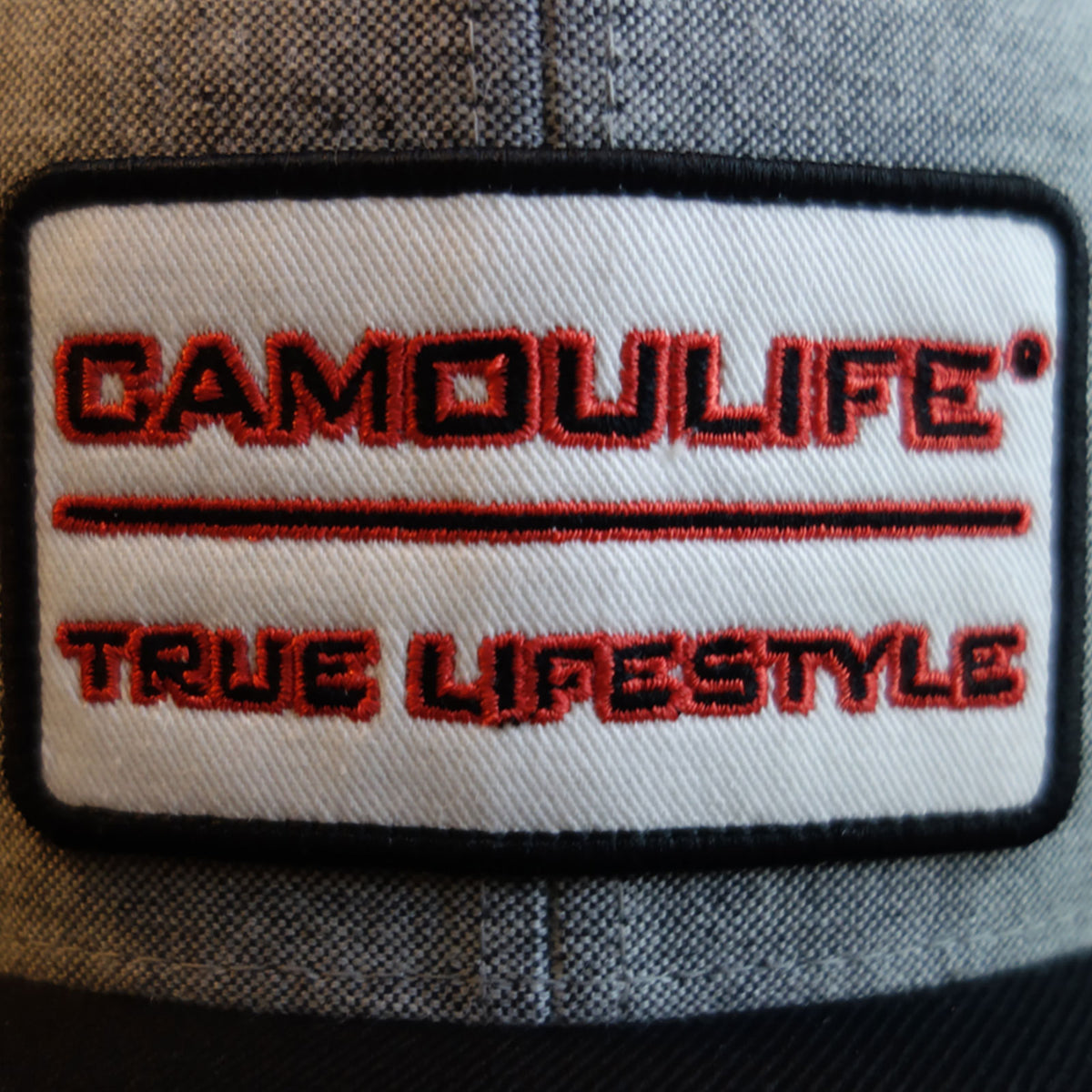Vintage Patch Trucker Cap — Black (Flat Visor)