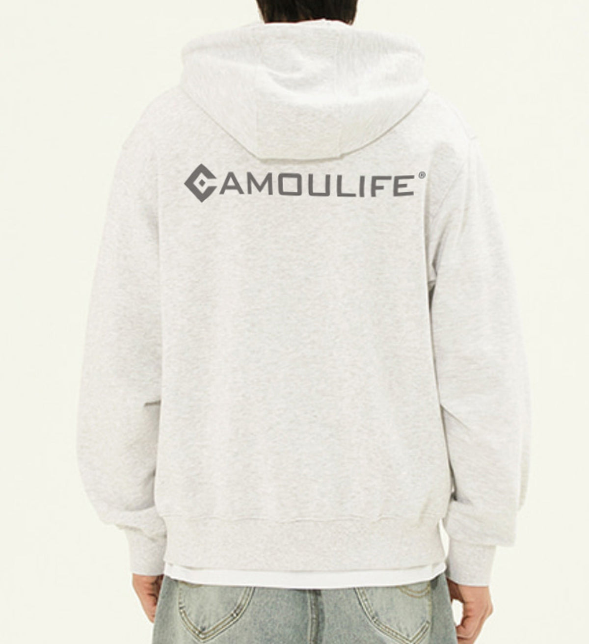 Camoulife Diamond Logo Hoodie — Heather Grey