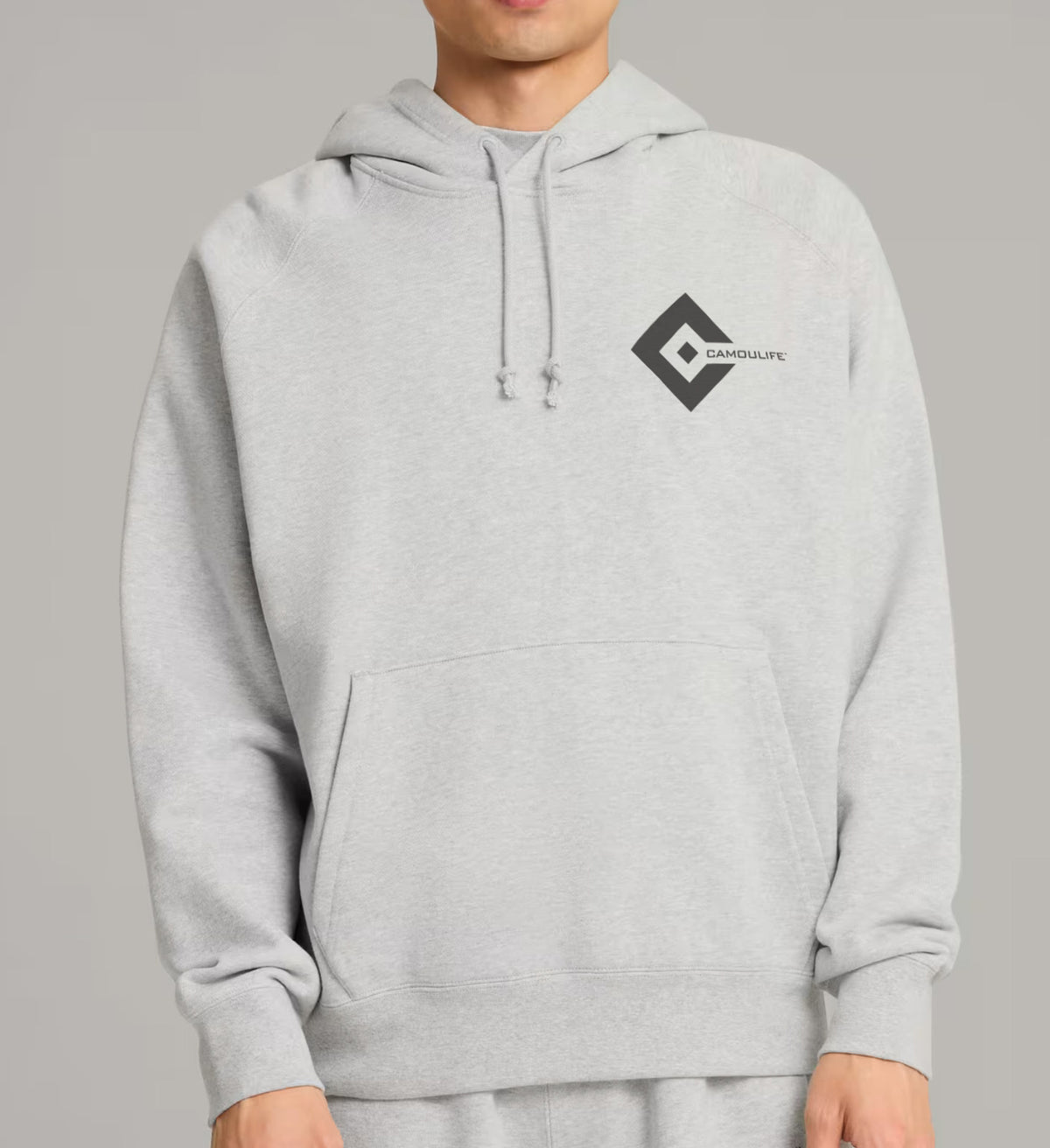 Camoulife Diamond Logo Hoodie — Heather Grey
