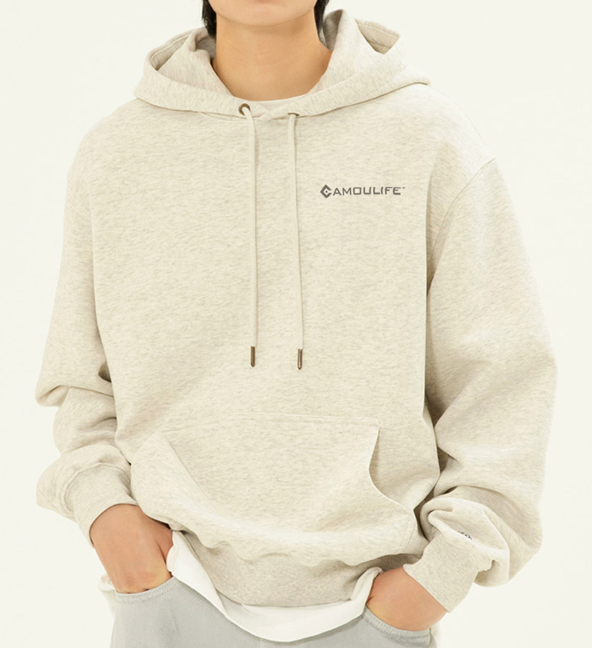 Camoulife Small Logo Hoodie — Oatmeal