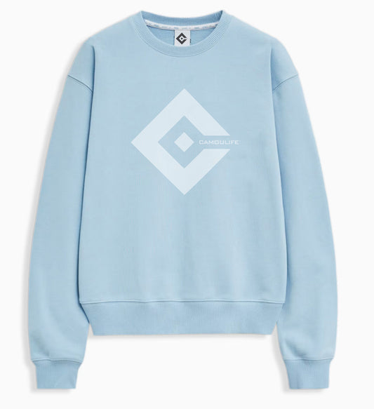 Camoulife Big Logo Crewneck Sweatshirt — Sky Blue