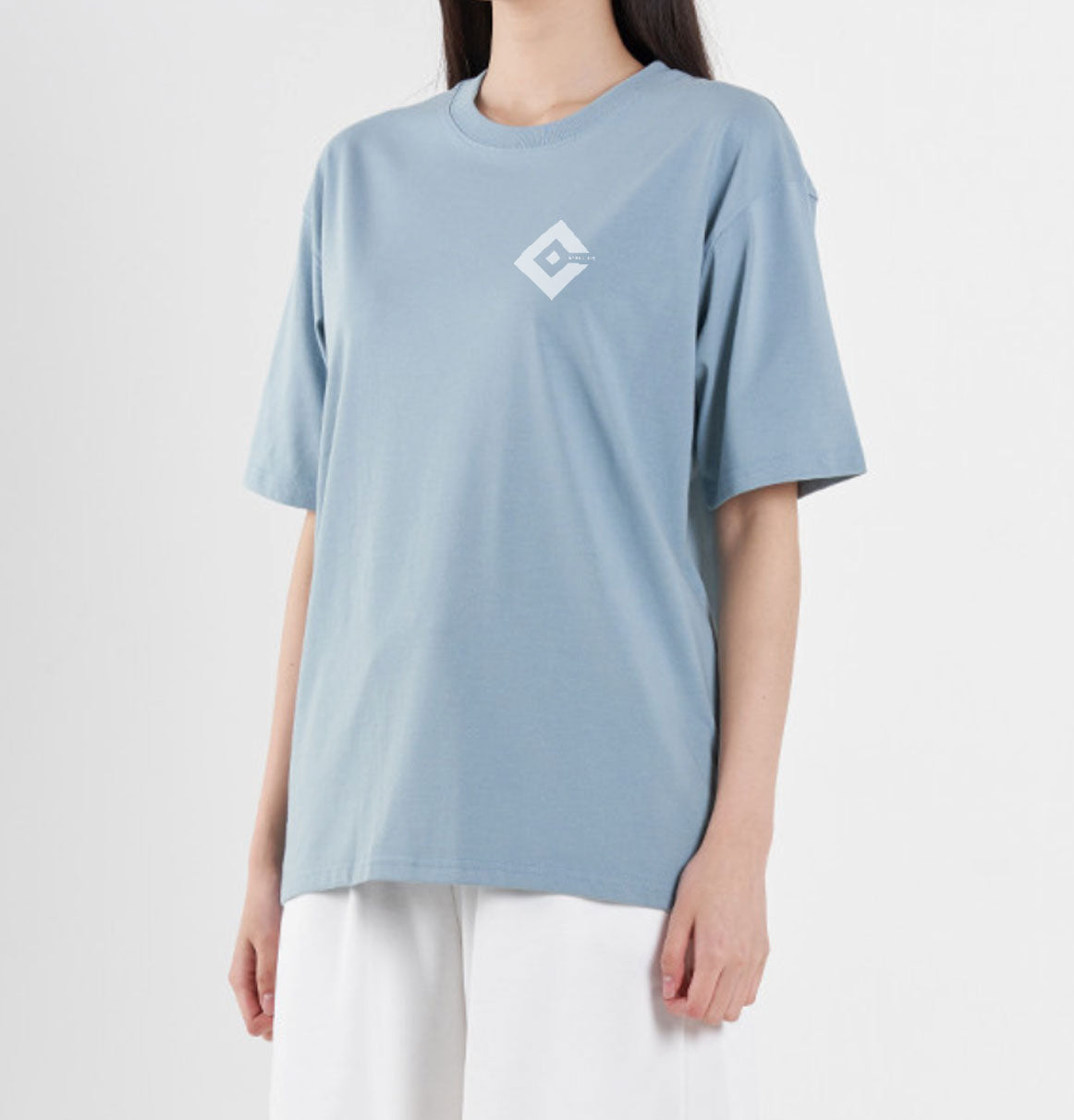 Camoulife Diamond Logo Oversized T-Shirt — Sky Blue